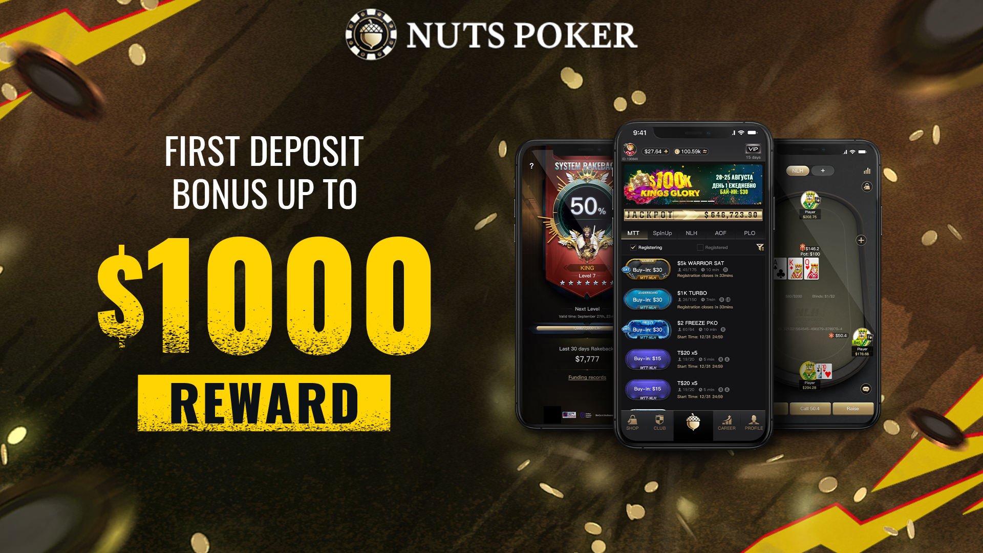 NUTS POKER rake overview chart