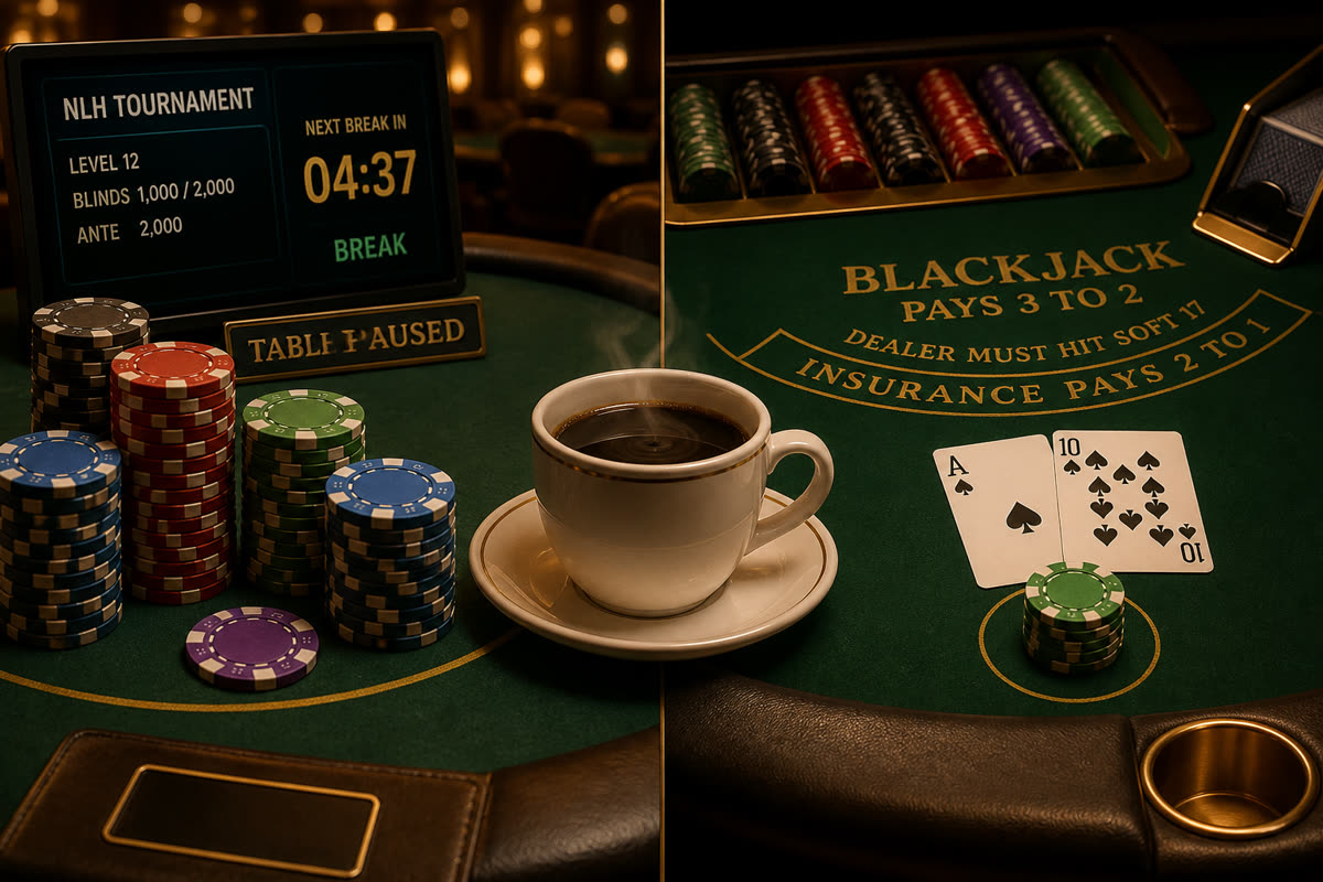 Blackjack as a break between poker sessions: how not to bleed your roll